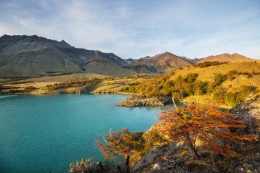 Patagonya dağlarında sonbahar sezonu, Güney Amerika, Arjantin