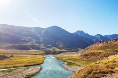 Valle Hermosa 'daki inanılmaz dağ manzaraları, Arjantin, Güney Amerika