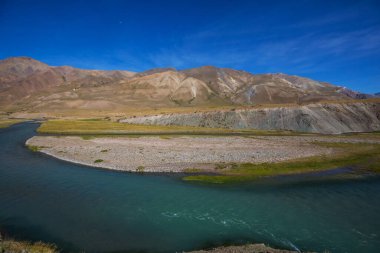 Valle Hermosa 'daki inanılmaz dağ manzaraları, Arjantin, Güney Amerika
