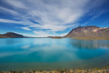 Arjantin, Güney Amerika 'daki Perito Moreno Ulusal Parkı' nda fantastik dağ manzaraları.