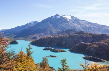 Arjantin, Güney Amerika 'daki Perito Moreno Ulusal Parkı' nda fantastik dağ manzaraları.