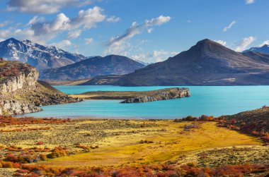 Arjantin, Güney Amerika 'daki Perito Moreno Ulusal Parkı' nda fantastik dağ manzaraları.