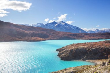 Arjantin, Güney Amerika 'daki Perito Moreno Ulusal Parkı' nda fantastik dağ manzaraları.