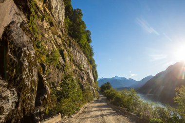 Carretera Austral, Patagonya, Güney Şili boyunca güzel dağ manzaraları