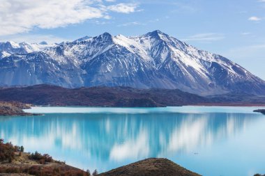 Arjantin, Güney Amerika 'daki Perito Moreno Ulusal Parkı' nda fantastik dağ manzaraları.