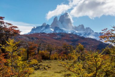 Patagonya dağlarında sonbahar sezonu, Güney Amerika, Arjantin