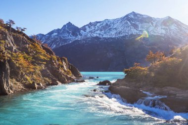 Arjantin, Güney Amerika 'daki Perito Moreno Ulusal Parkı' nda fantastik dağ manzaraları.