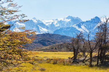 Patagonya dağlarında sonbahar sezonu, Güney Amerika, Arjantin