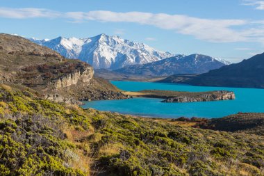Arjantin, Güney Amerika 'daki Perito Moreno Ulusal Parkı' nda fantastik dağ manzaraları.