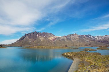 Arjantin, Güney Amerika 'daki Perito Moreno Ulusal Parkı' nda fantastik dağ manzaraları.