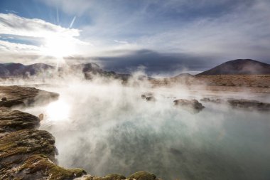 Atacama Çölü, Şili, Güney Amerika 'da Doğal Sıcak Bahar.