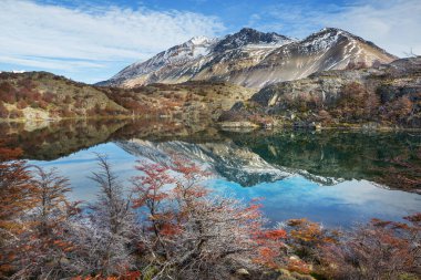 Arjantin, Güney Amerika 'daki Perito Moreno Ulusal Parkı' nda fantastik dağ manzaraları.