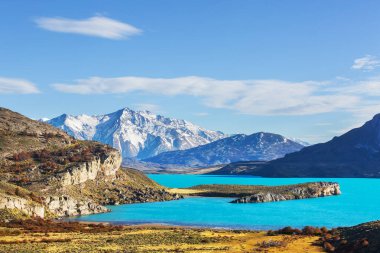 Arjantin, Güney Amerika 'daki Perito Moreno Ulusal Parkı' nda fantastik dağ manzaraları.