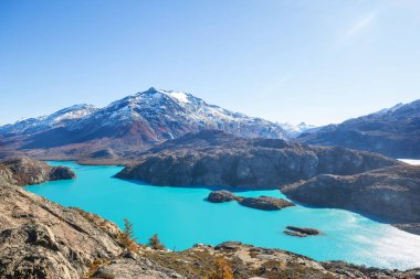 Arjantin, Güney Amerika 'daki Perito Moreno Ulusal Parkı' nda fantastik dağ manzaraları.