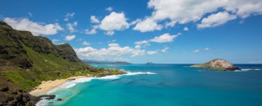 Oahu Adası, Hawaii 'de güzel gün batımı manzaraları