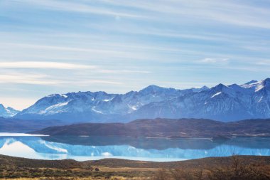 Arjantin, Güney Amerika 'daki Perito Moreno Ulusal Parkı' nda fantastik dağ manzaraları.