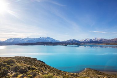 Arjantin, Güney Amerika 'daki Perito Moreno Ulusal Parkı' nda fantastik dağ manzaraları.