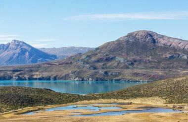 Arjantin, Güney Amerika 'daki Perito Moreno Ulusal Parkı' nda fantastik dağ manzaraları.