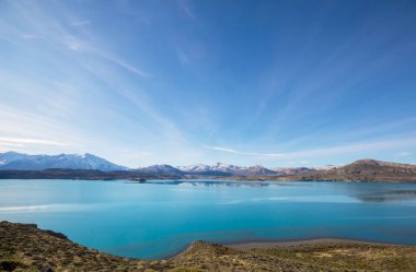 Arjantin, Güney Amerika 'daki Perito Moreno Ulusal Parkı' nda fantastik dağ manzaraları.
