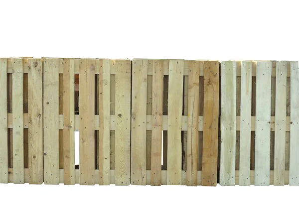Brązowy Drewniany Płot Izolowany Białym Tle — Zdjęcie stockowe