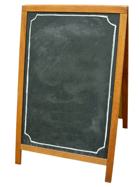 Blank Chalkboard Wooden Frame Isolated White Background Can Add Your — Stock Photo, Image