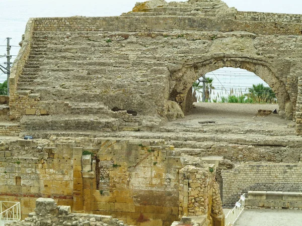 Tarragona Spain 2022 View Ruins Ancient Roman Amphitheater — Fotografia de Stock