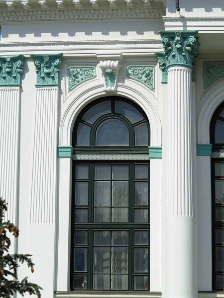 Architecture Detsails Columns Windows Ancient Renaissance Style Classical Building — Zdjęcie stockowe