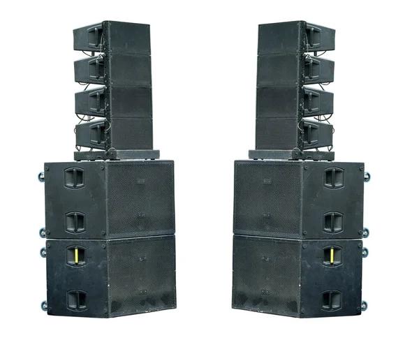 Old Industrial Powerful Stage Sound Speakers Isolated White Background — Stock Photo, Image
