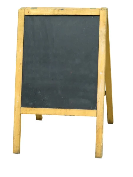 Blanco Schoolbord Met Houten Frame Geïsoleerd Witte Ondergrond Kunt Eigen — Stockfoto