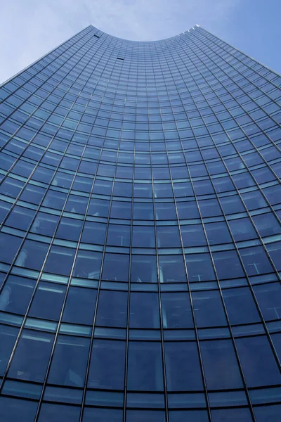 Looking Blue Modern Office Building Made Steel Glass Royalty Free Stock Images