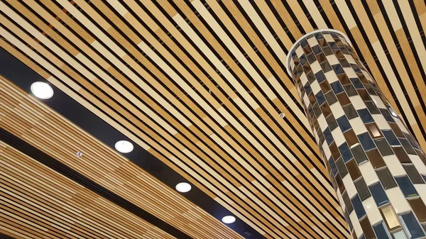 Stylish Wooden False Ceiling House Modern Ceiling Ecological Ceiling Stock Image