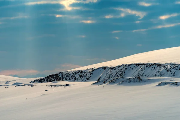 stock image Mountain hill under snow in winter at Zlatibor, Serbia on overcast day