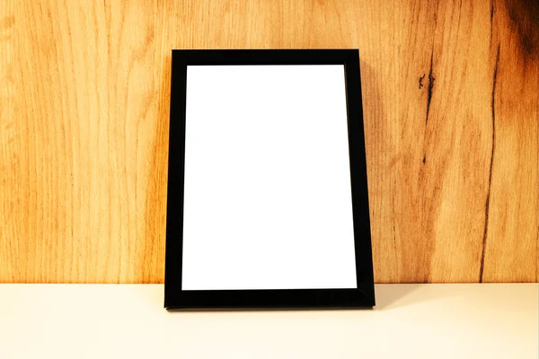 Blank Picture Frame Shelf Mockup Copy Space Graphic Text — Stok fotoğraf