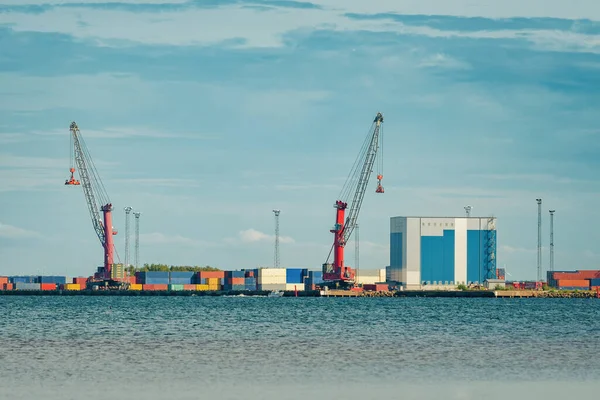 Halmstad Industrial Port Kattegat Sea Sweden — Stock Photo, Image