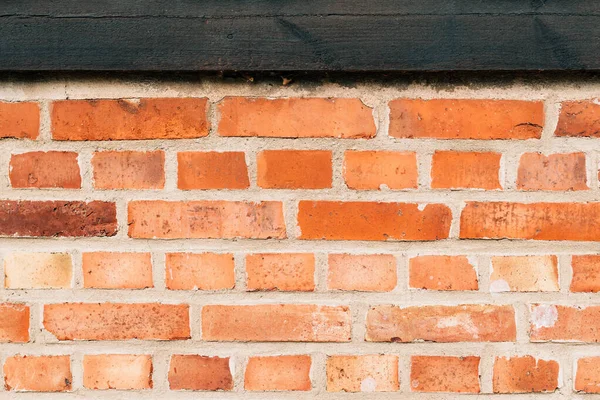 Rustieke Bakstenen Muur Met Oude Houten Balken Als Achtergrond Detail — Stockfoto