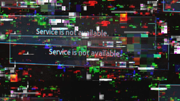 Usługa Nie Jest Dostępna Ekranie Telewizora Efektem Usterki — Zdjęcie stockowe