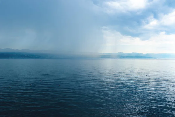 Rainy Clouds Town Rijeka Croatia Adriatic Sea Coast Weather Climate — Stock Photo, Image