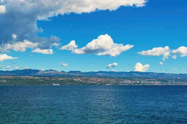 Town Rijeka Croatian Adriatic Sea Coastline Seen Kvarner Gulf Shoreline — Stockfoto