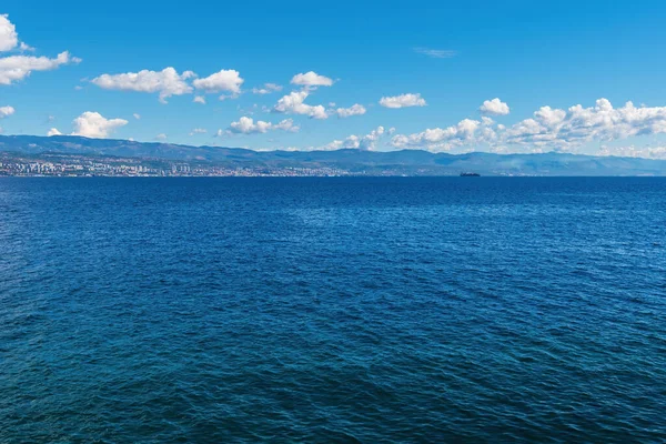 Town Rijeka Croatian Adriatic Sea Coastline Seen Kvarner Gulf Shoreline — Fotografia de Stock