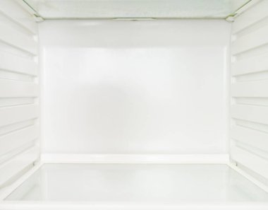 Empty refrigerator shelf as copy space
