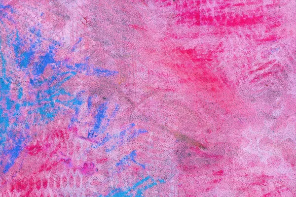 Grunge Texture Gesso Rosa Blu Colorato Sulla Superficie Cemento — Foto Stock