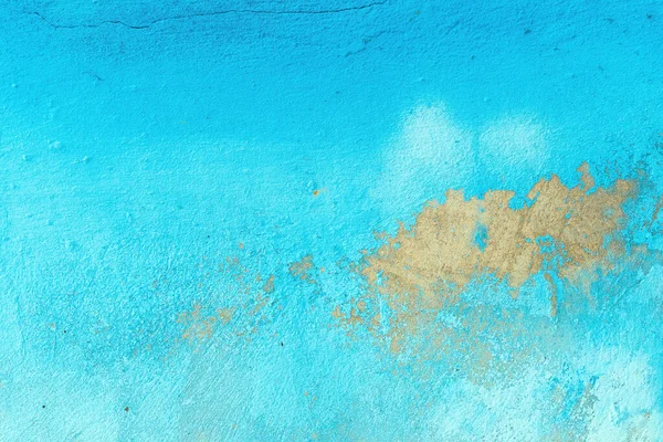 Blue Paint Peeling Old Concrete Wall Worn House Background Textured — Stock Photo, Image