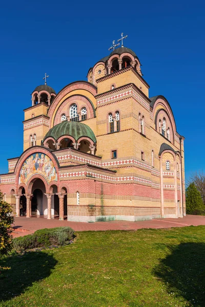Apatin Serbia March 2023 Orthodox Church Holy Apostles Bank River — Stock Photo, Image