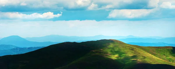 stock image Green Zlatibor mountain hill landscape with beautiful clouds in background, panoramic image