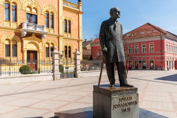 Нові Сад Сербія Березня 2023 Року Статуя Йована Йовановича Відомого — стокове фото