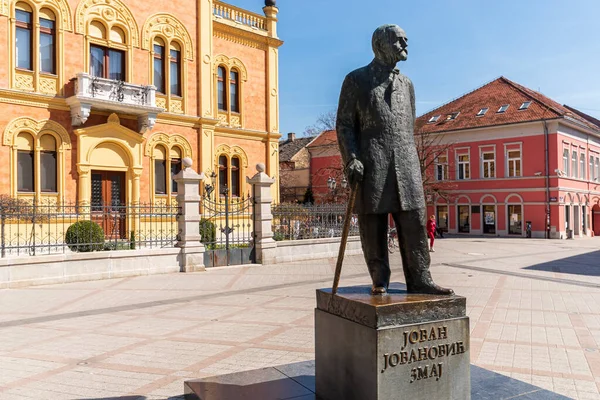 Novi Sad Sırbistan Mart 2023 Jovan Jovanoviç Heykeli Nam Diğer — Stok fotoğraf