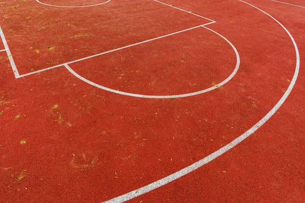 コピースペースと抽象的なスポーツの背景として屋外バスケットボールコートのマーキングライン — ストック写真