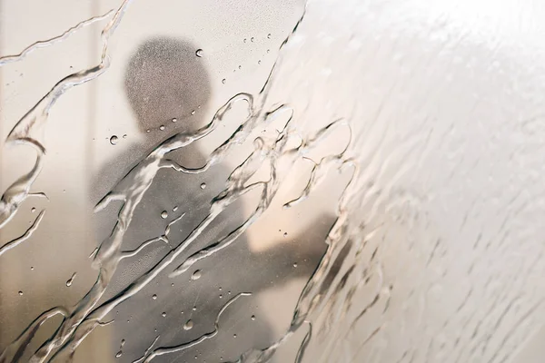 Man Washing Car Water Gun Carwash Self Service Soap Sud — Foto de Stock