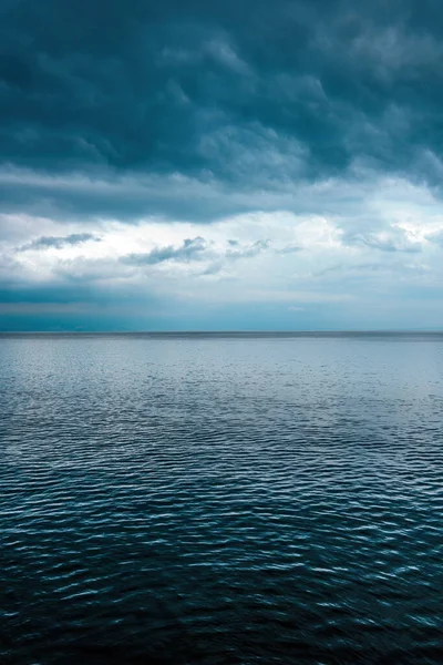 Adriatique Surface Eau Mer Avec Ciel Spectaculaire Fin Été — Photo