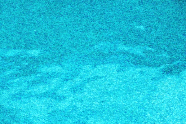 游泳池底部被水波扭曲的蓝色瓷砖作为背景 — 图库照片